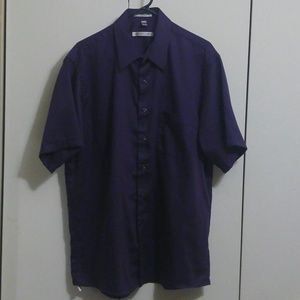 XL purple Geoffrey Beene short sleeve dress shirt
